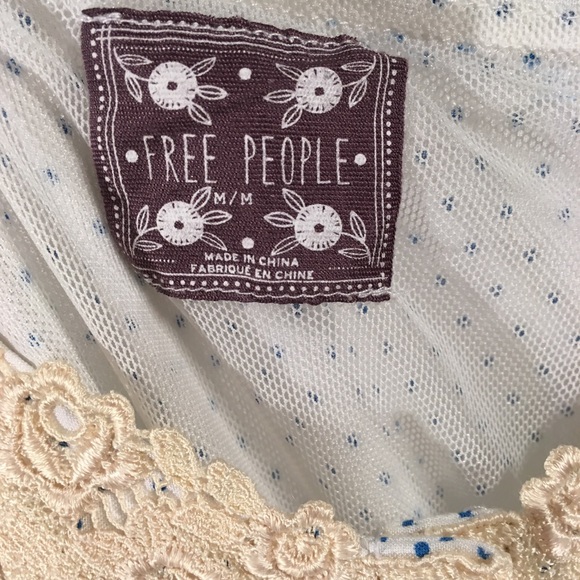 $18/2+ Free People Dress Floral Dot Strappy Lace - Picture 3 of 8